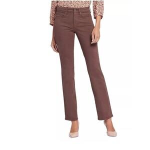 NYDJ Marilyn Straight Jeans Coffee Bean Shaping Stretch Lift Tuck 4P